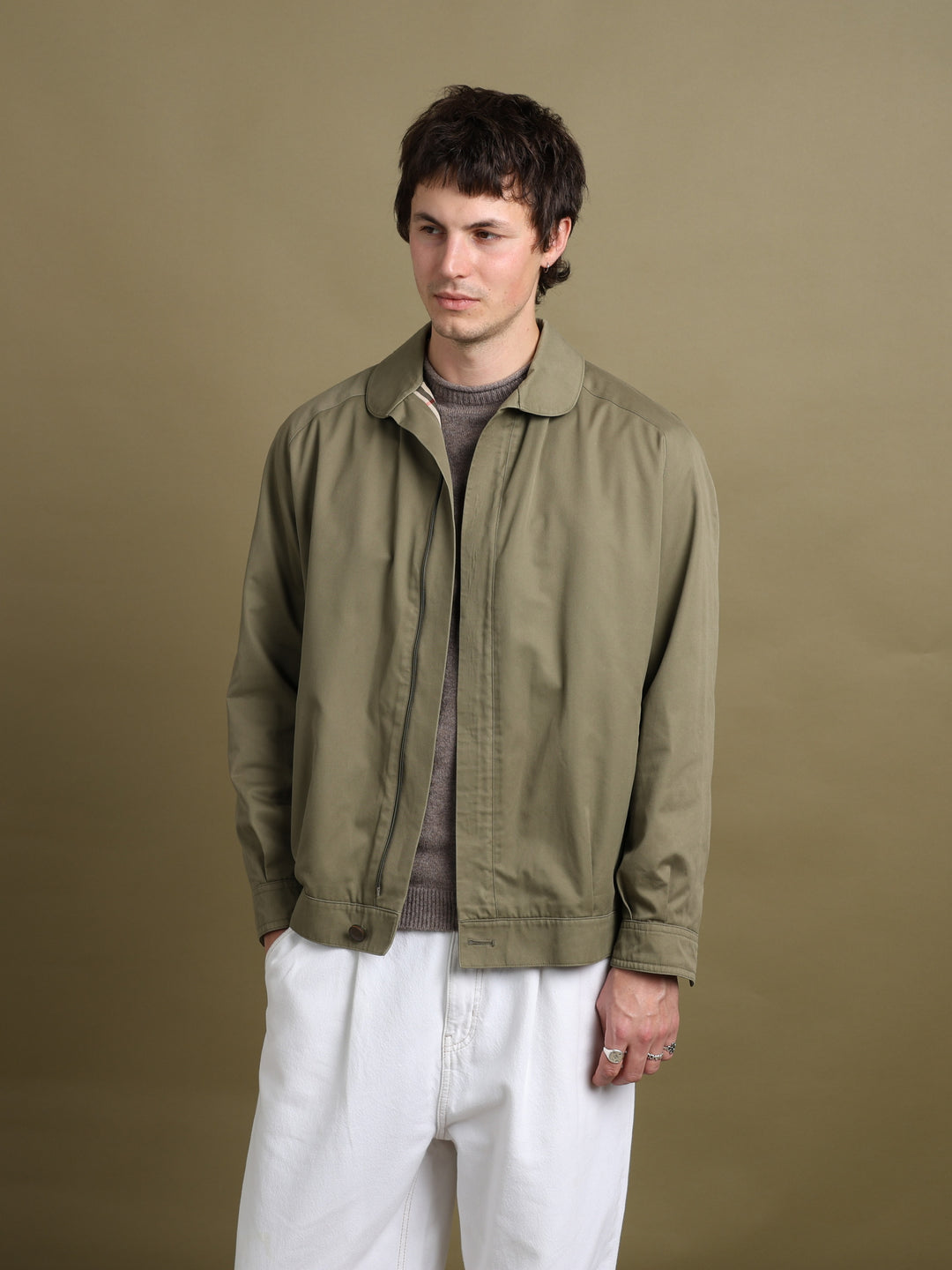 Burberry's Harrington Jacket Olive Men's M - back
