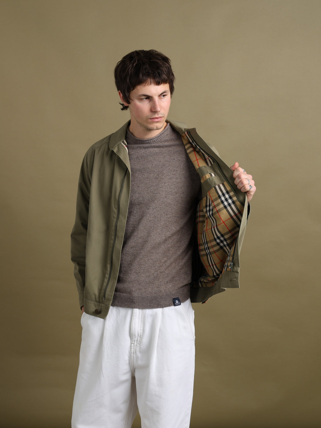 Burberry's Harrington Jacket Olive Men's M - styled