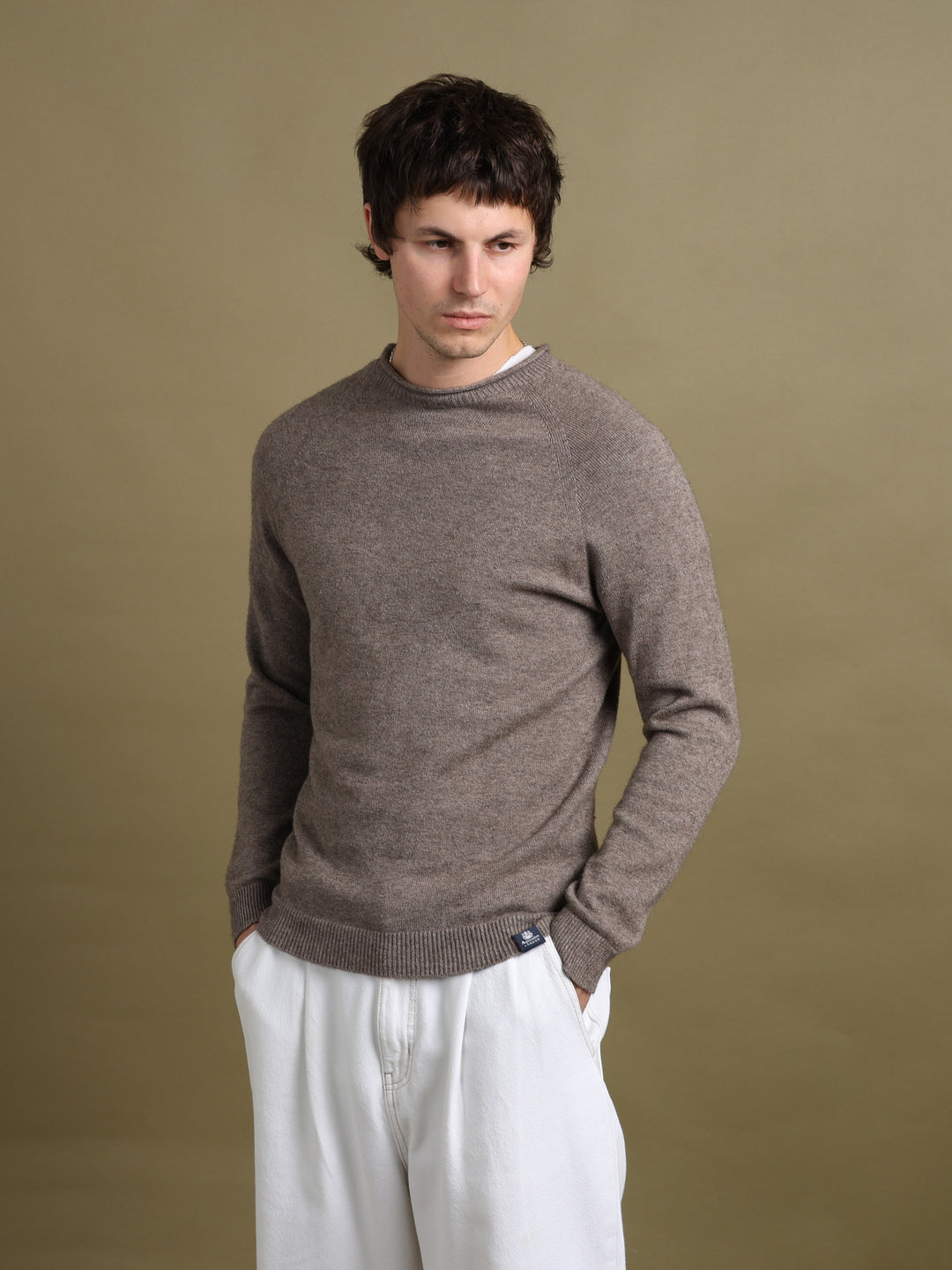 Aquascutum Open-Knit Jumper Brown Men's M - front