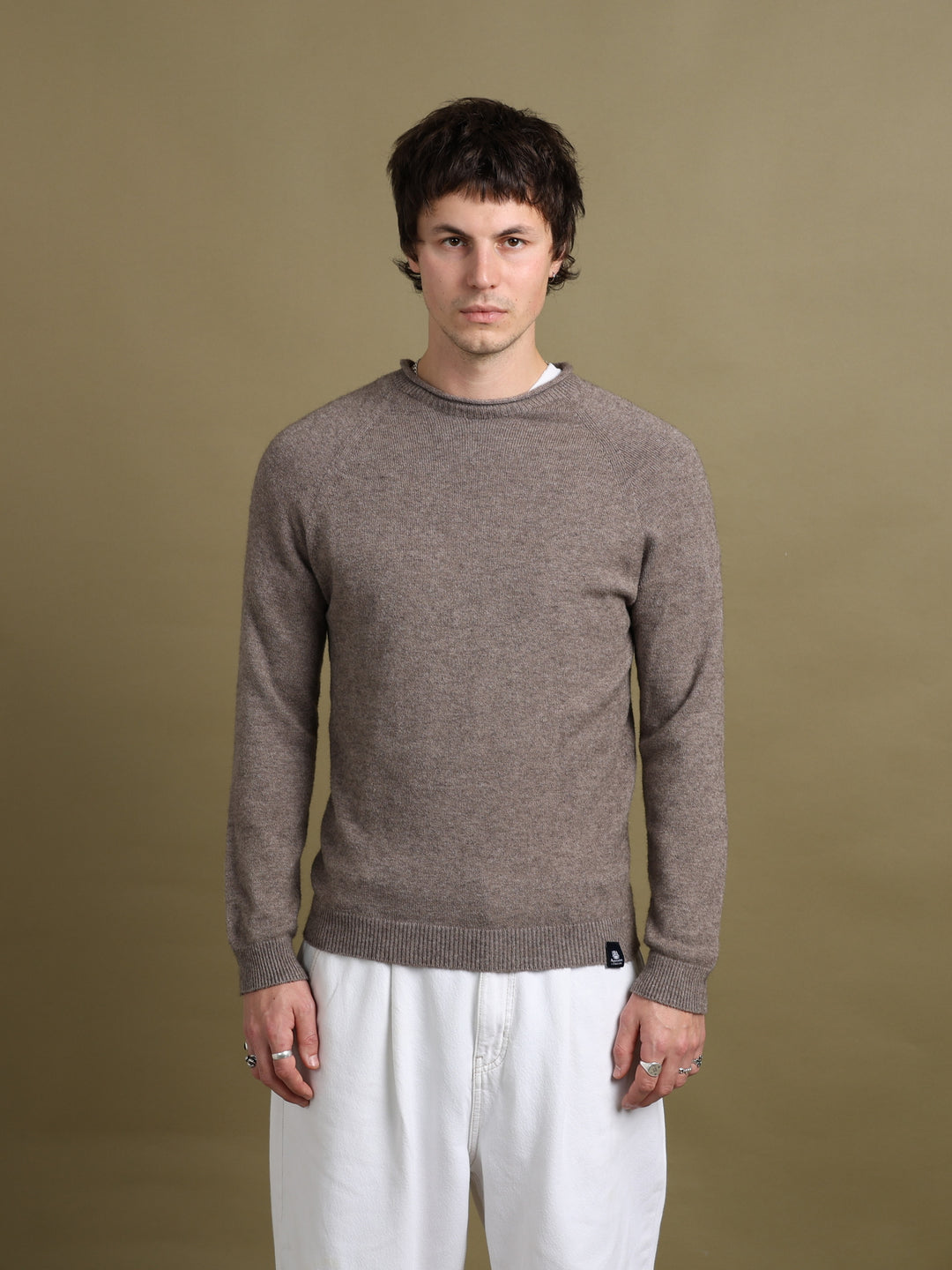 Aquascutum Open-Knit Jumper Brown Men's M - back
