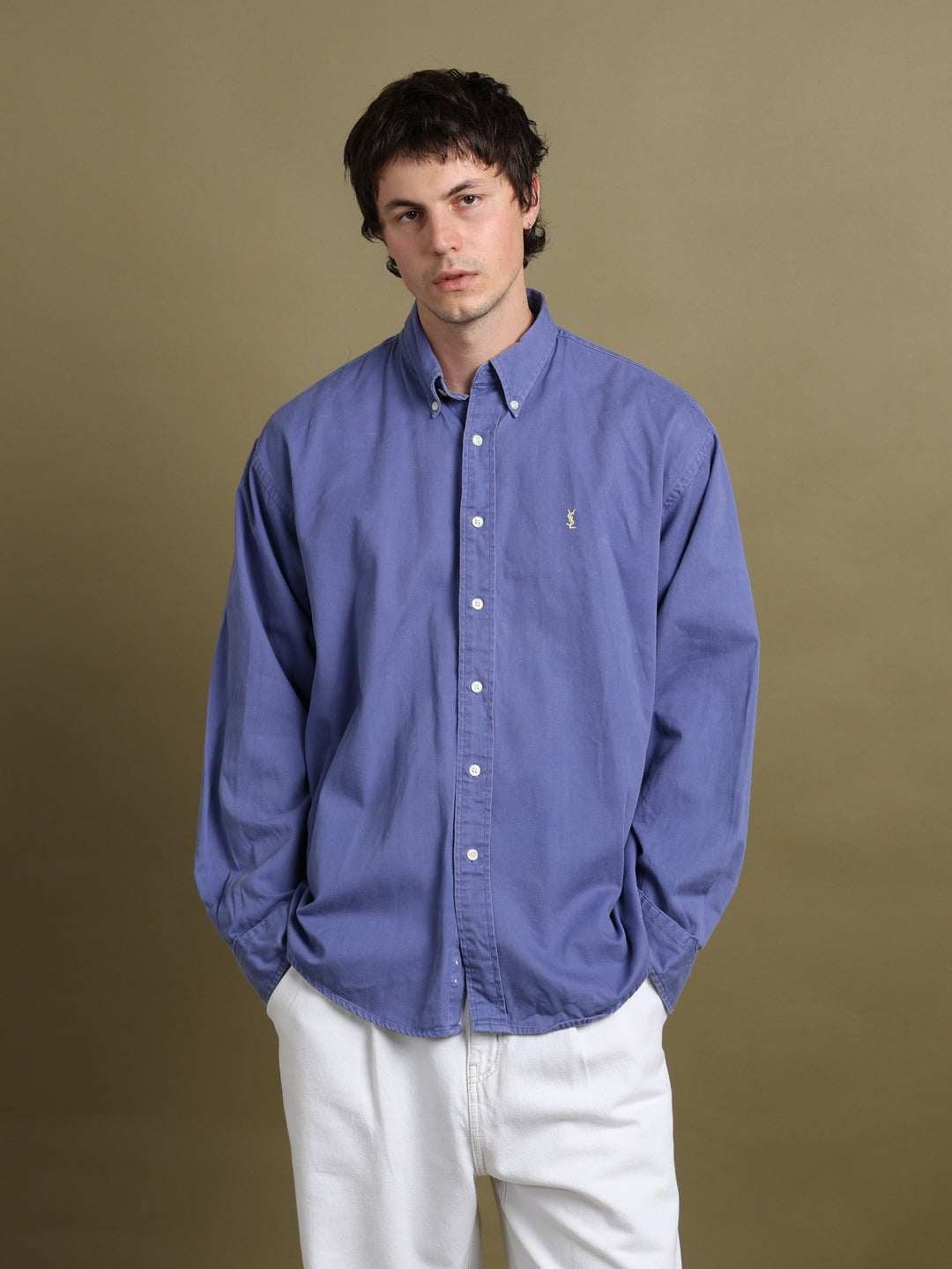 Yves Saint Laurent Shirt Blue Men's L - fabric detail