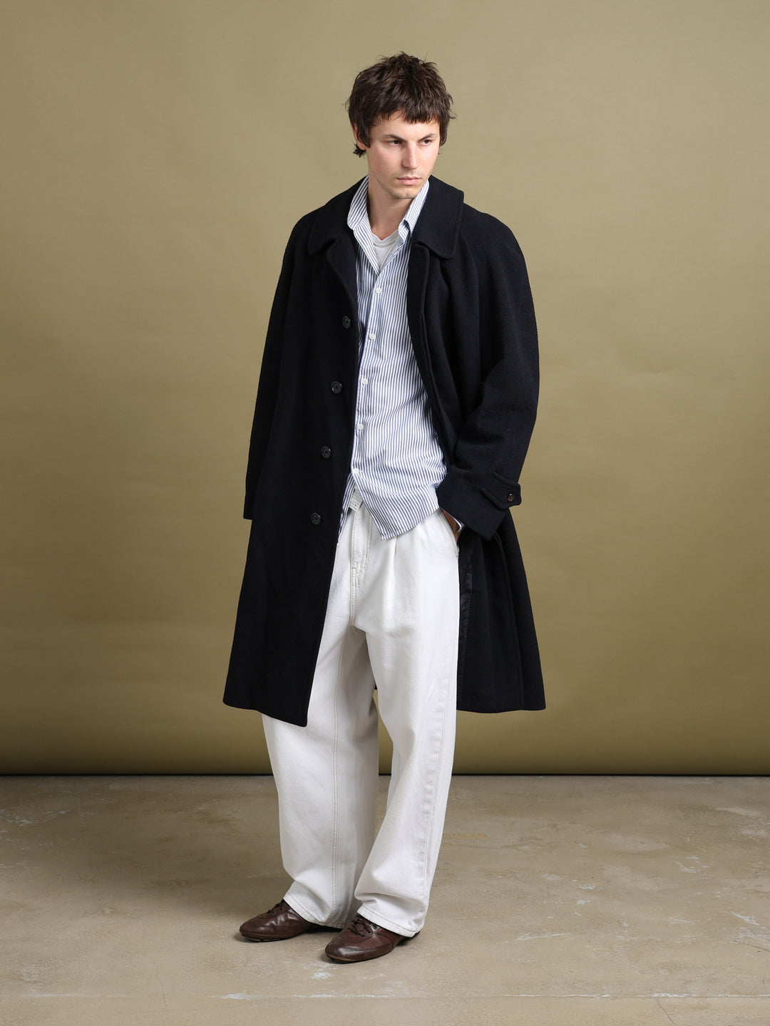 Burberry Overcoat Navy Men's XL - front
