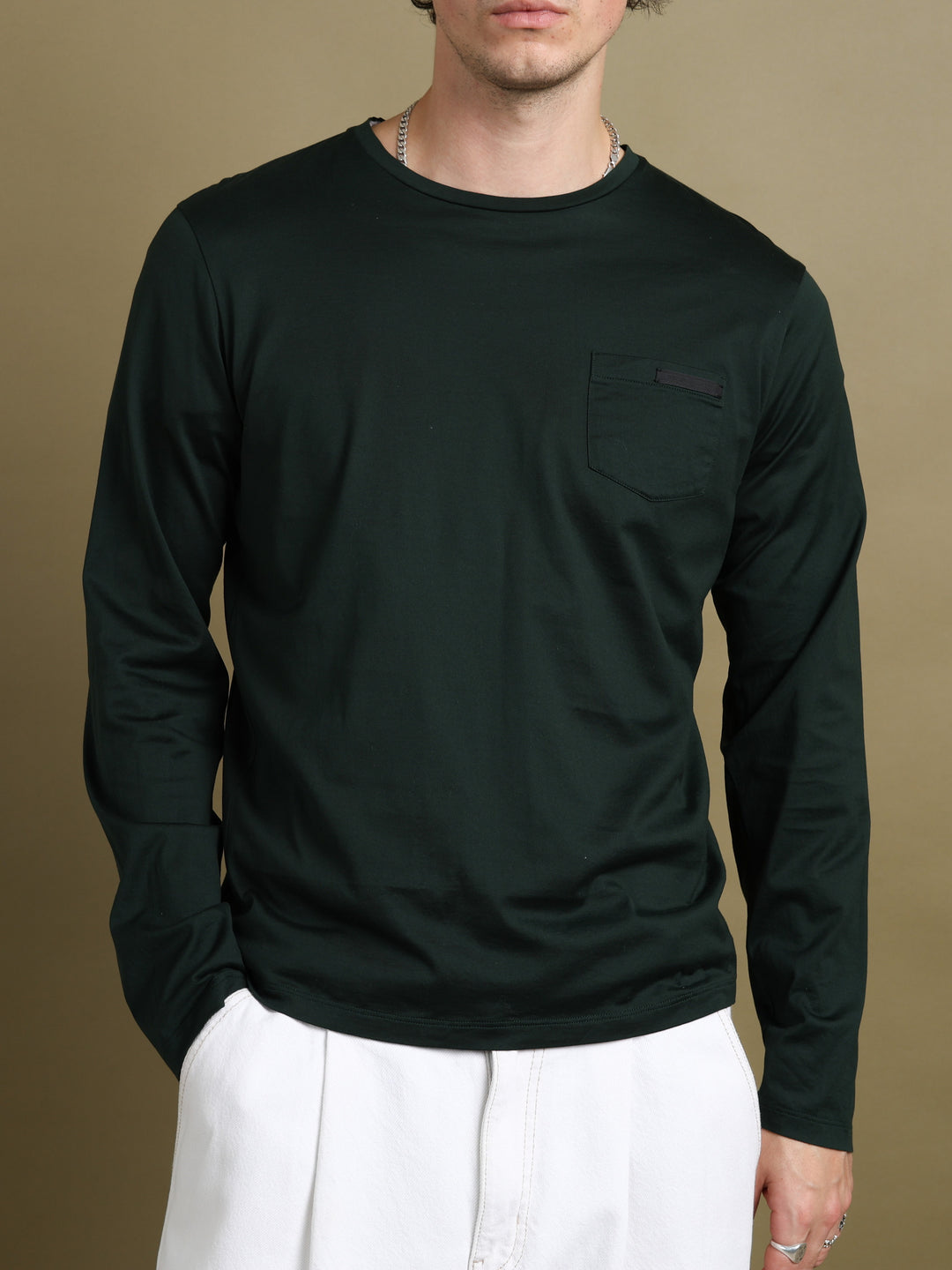 Prada Long Sleeve Top Green Men's M - fabric detail
