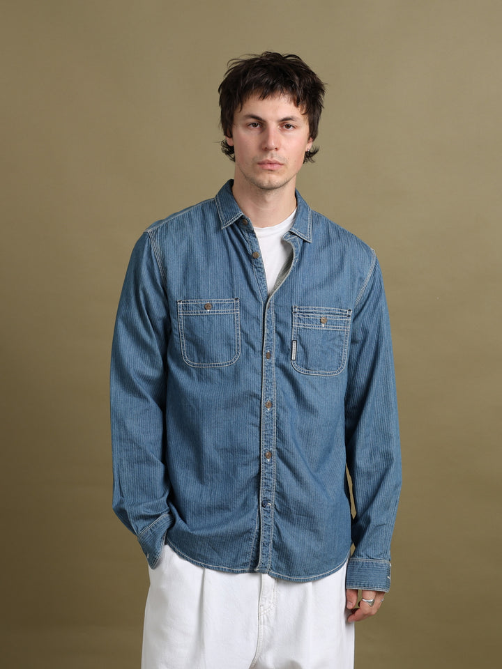 Armani Jeans Denim Shirt Blue Men's L - front
