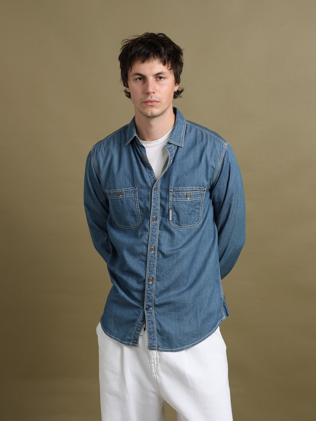 Armani Jeans Denim Shirt Blue Men's L - styled