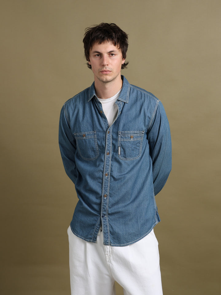 Armani Jeans Denim Shirt Blue Men's L - styled