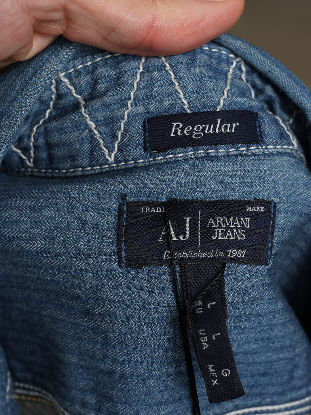 Armani Jeans Denim Shirt Blue Men's L - detail 3
