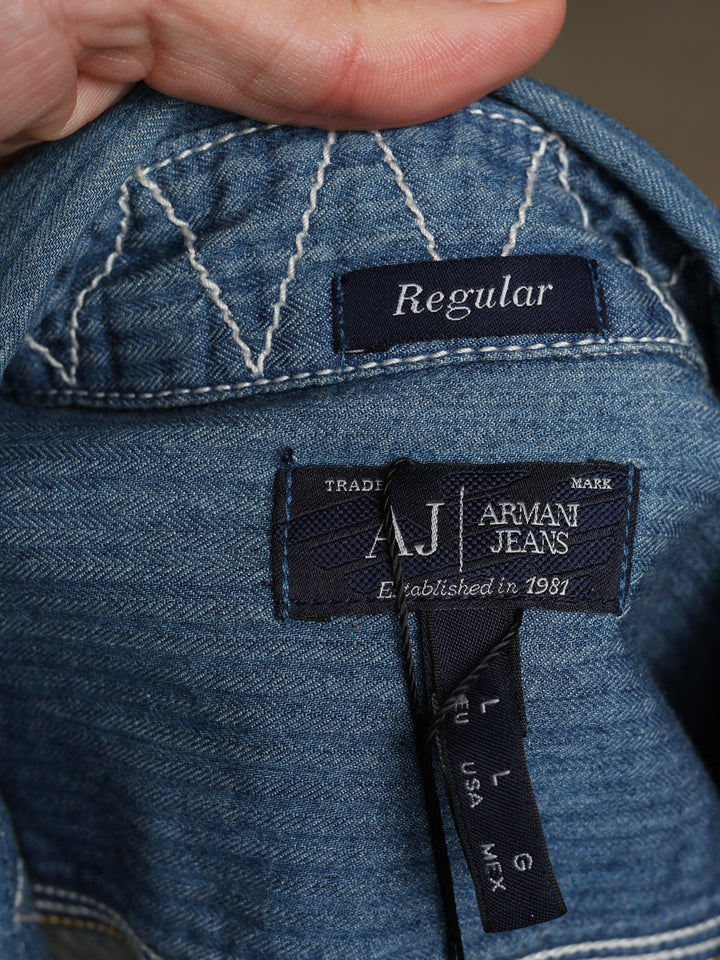 Armani Jeans Denim Shirt Blue Men's L - detail 3