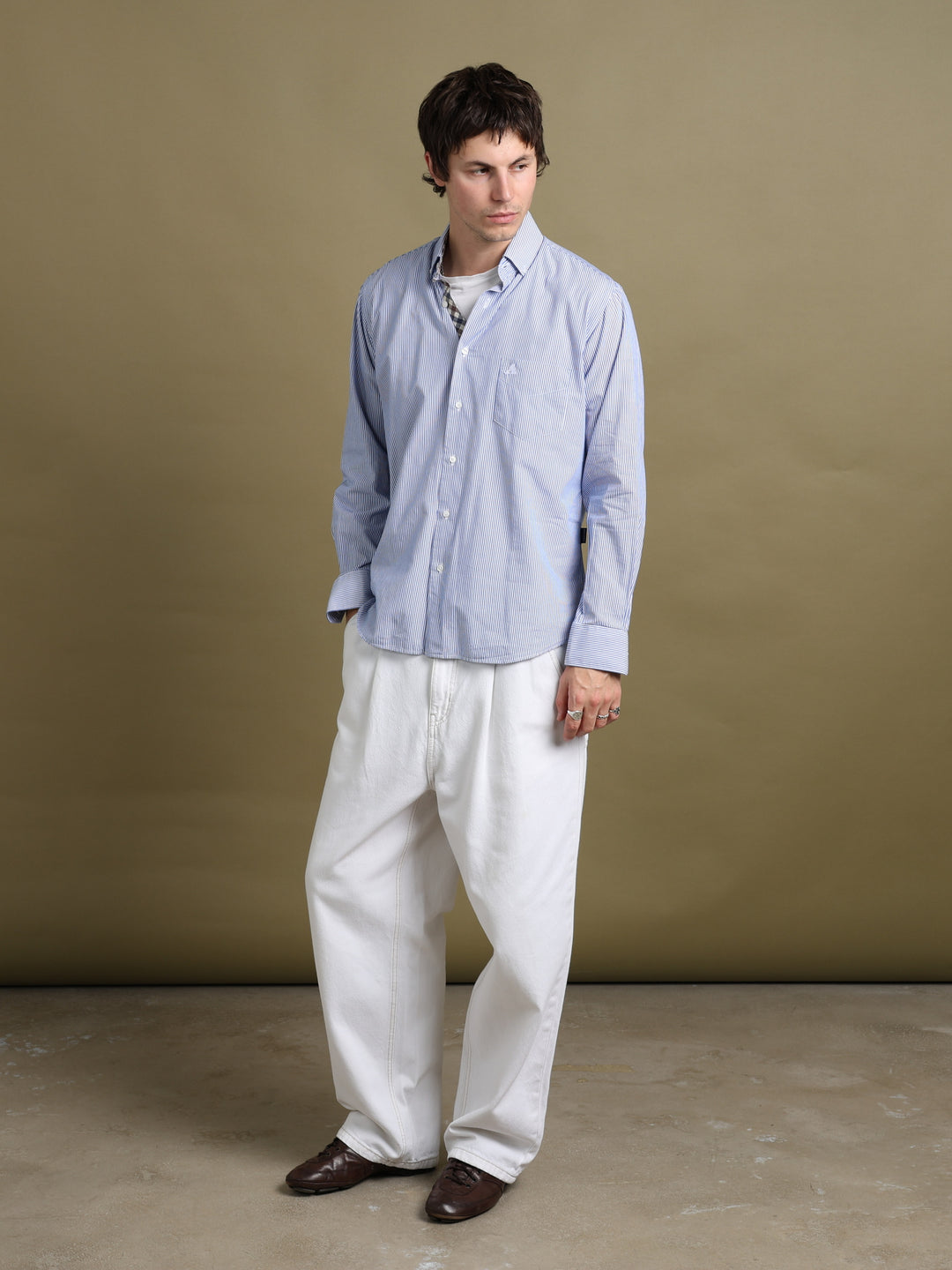 Aquascutum Shirt Blue Men's L - fabric detail