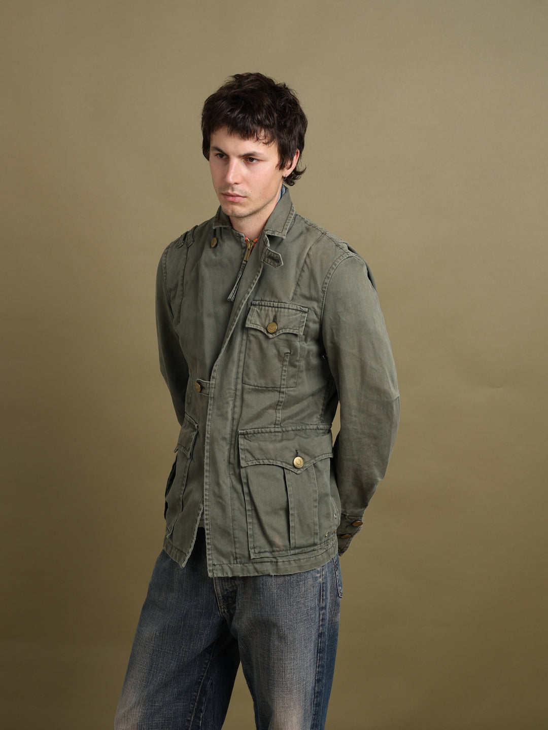 Dsquared2 Denim Jacket Olive Men's M - front