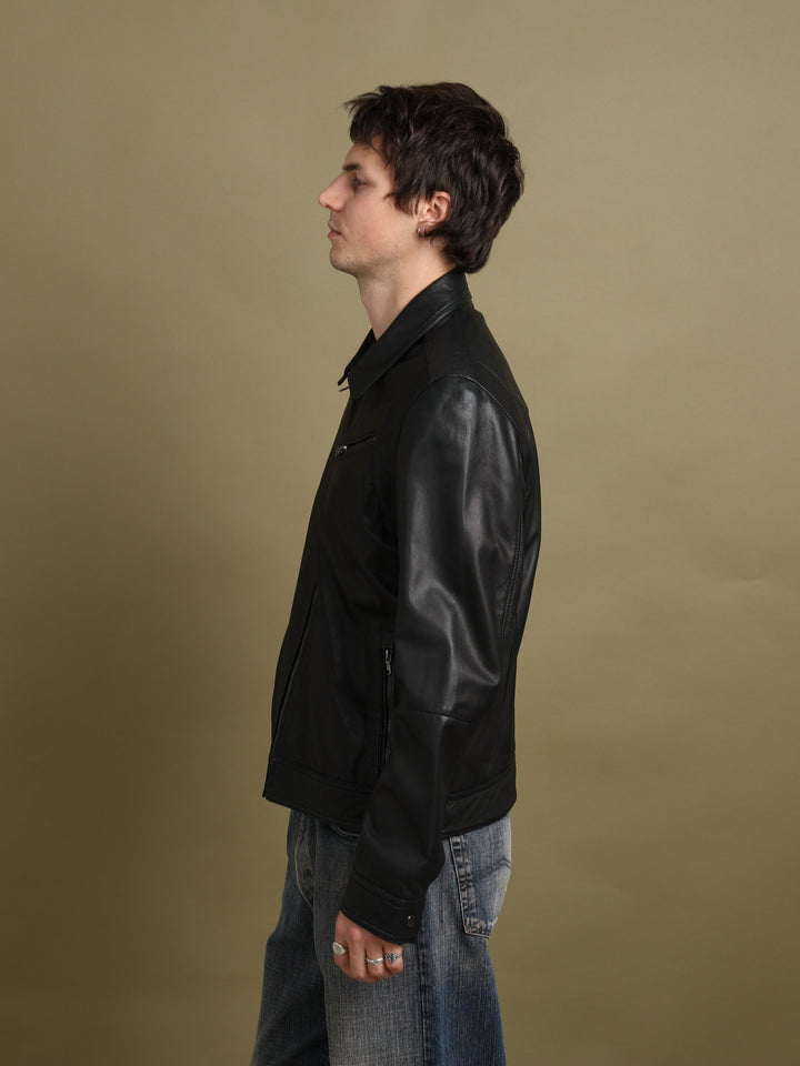 Harrods Leather Jacket Black Men's M - detail 2