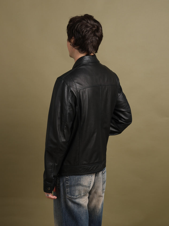 Harrods Leather Jacket Black Men's M - detail 3