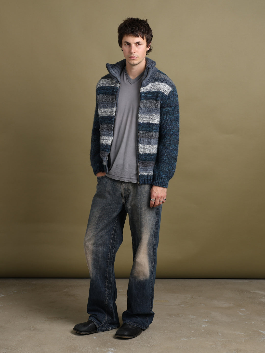 Dolce & Gabbana High Neck Full Zip Jumper Blue Men's M - back