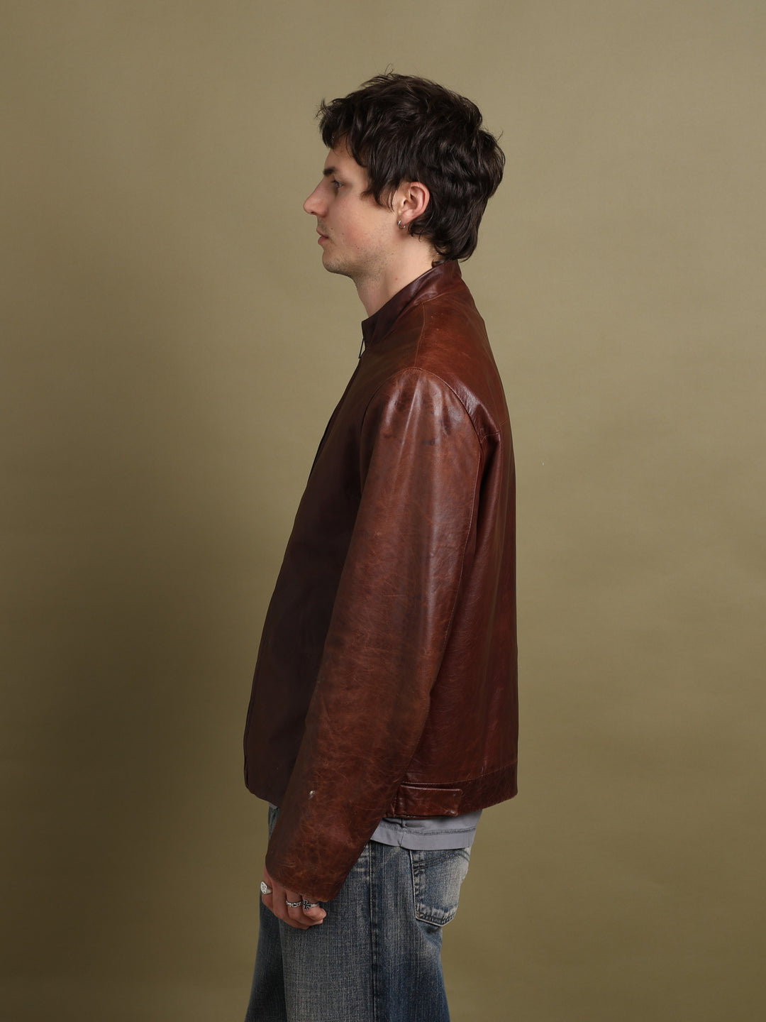 Mulberry Leather Bomber Jacket Oxblood Men's L - detail 1