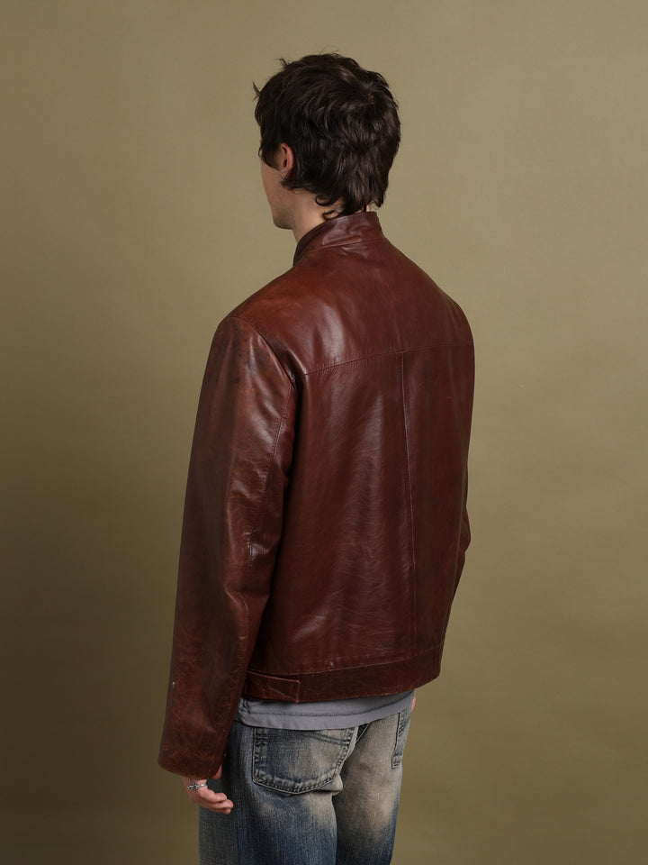 Mulberry Leather Bomber Jacket Oxblood Men's L - detail 2