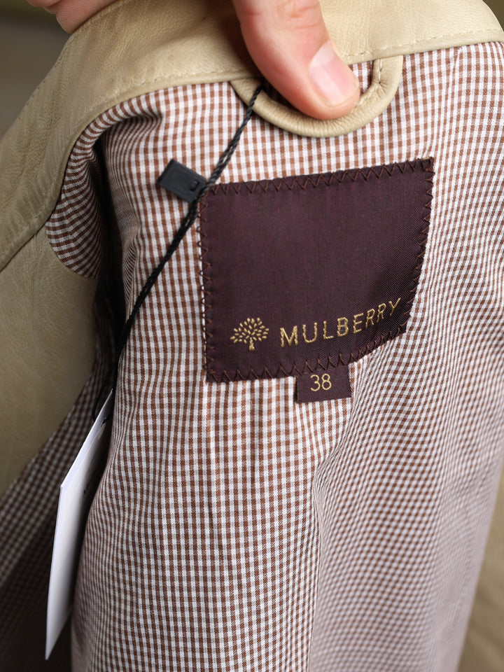 Mulberry Leather Biker Jacket Beige Men's M - detail 4