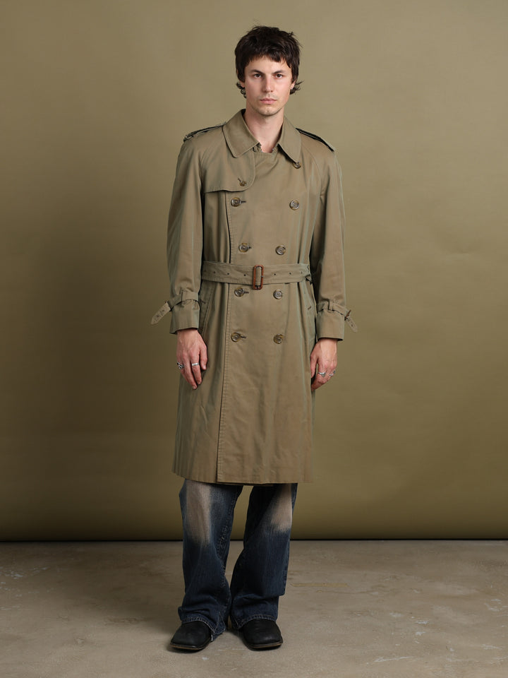 Burberrys Double Breasted Trench Coat Khaki Men's M - detail 1