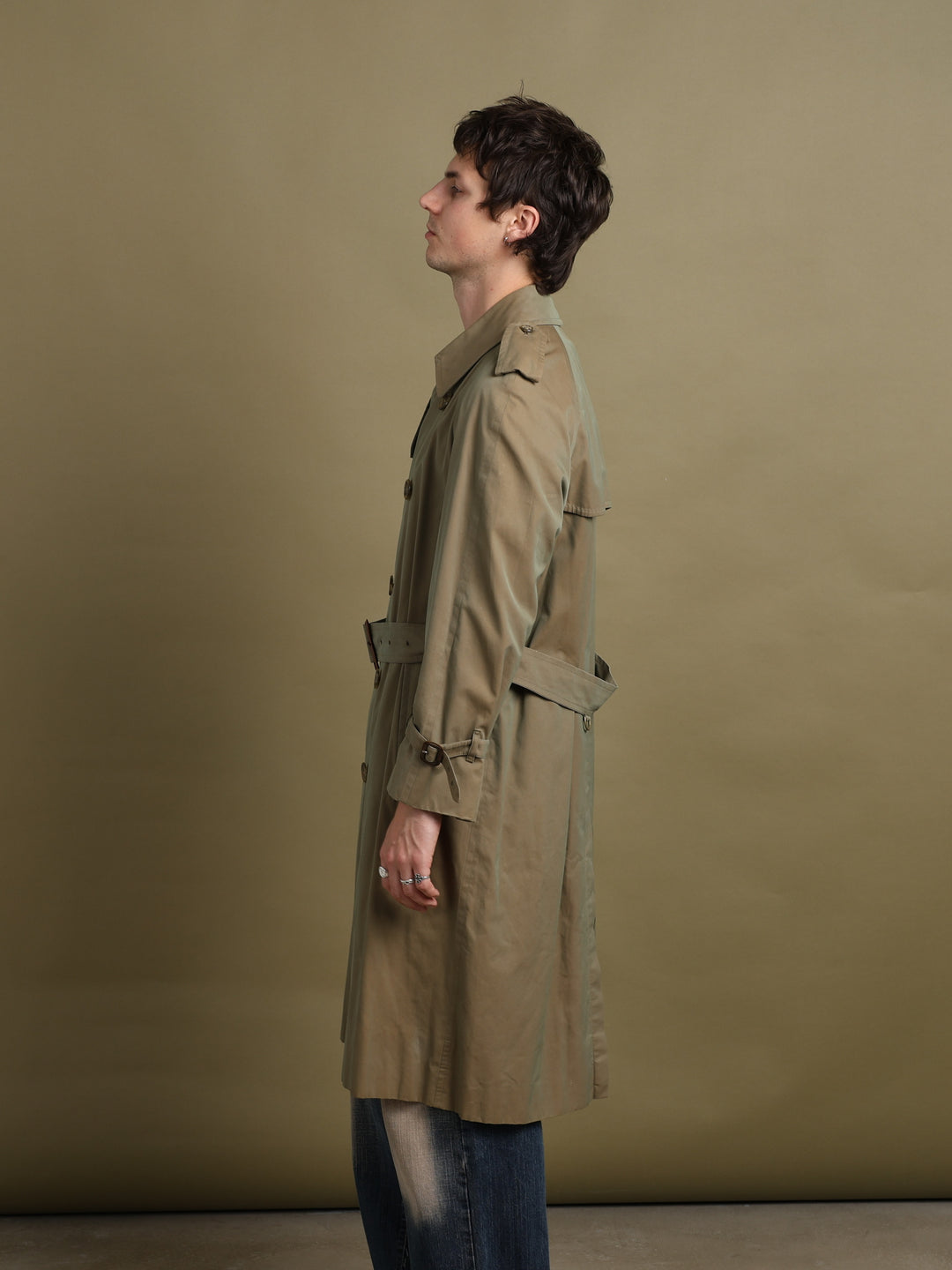 Burberrys Double Breasted Trench Coat Khaki Men's M - detail 2