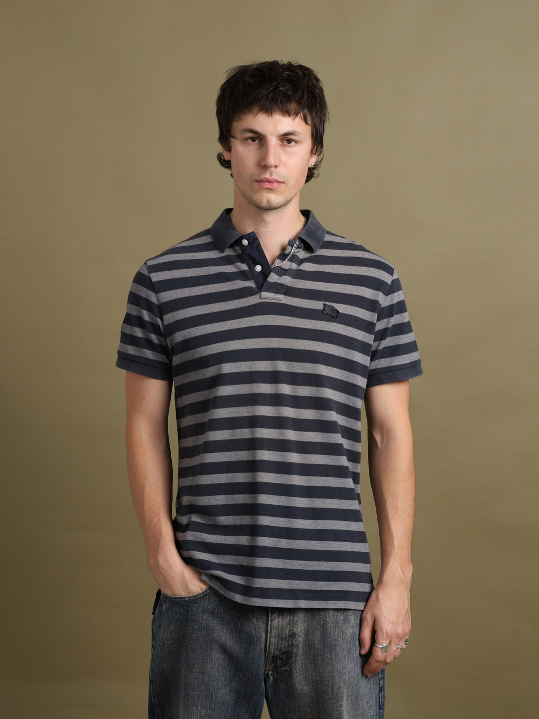 Burberry Brit Polo Shirt Black Men's M - front