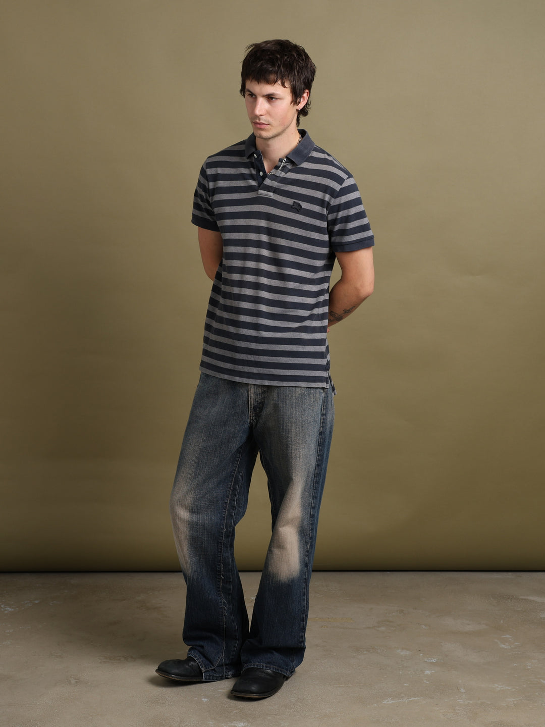 Burberry Brit Polo Shirt Black Men's M - back