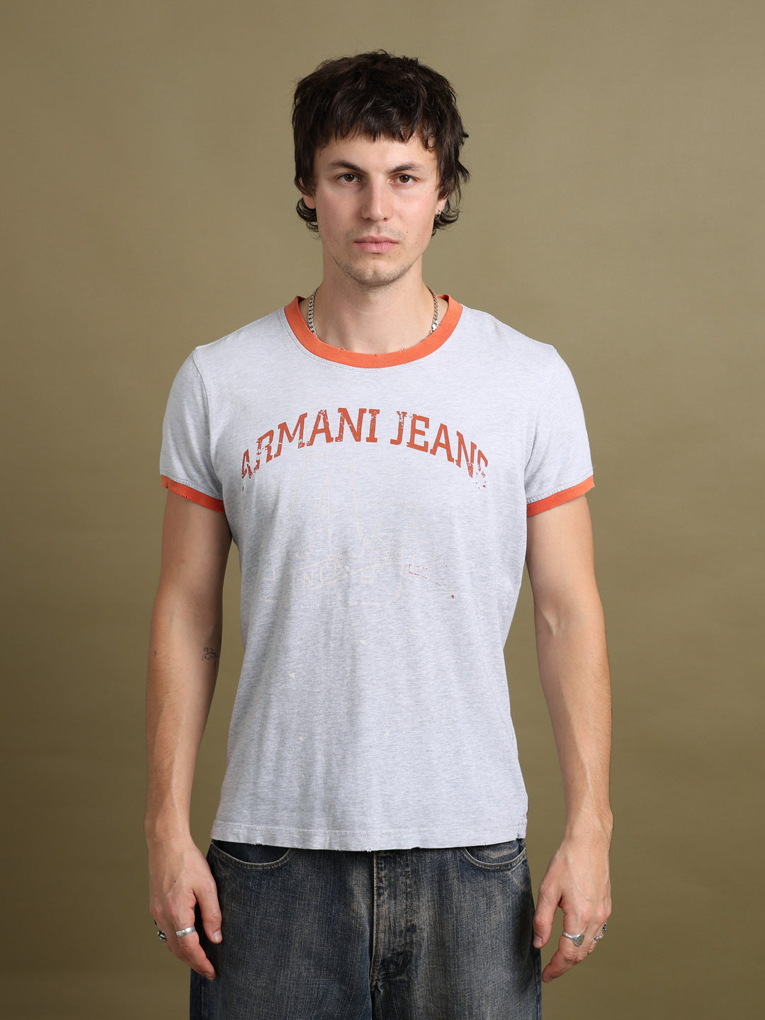 Armani Jeans T-Shirt Grey Men's M - back