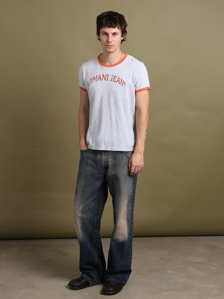 Armani Jeans T-Shirt Grey Men's M - fabric detail