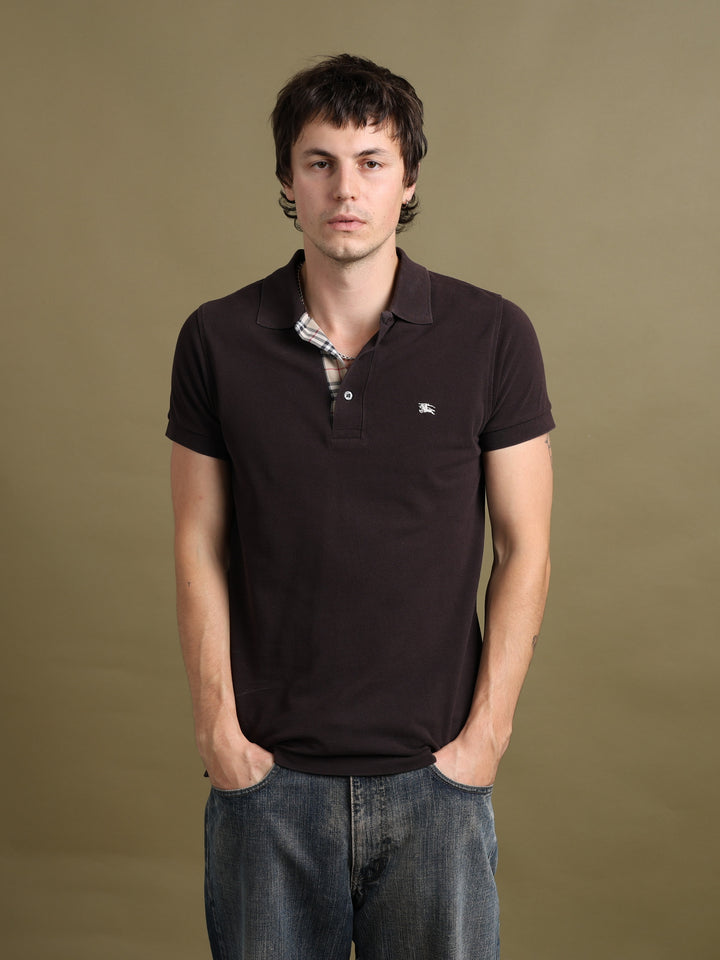 Burberry Polo Shirt Brown Men's S - front