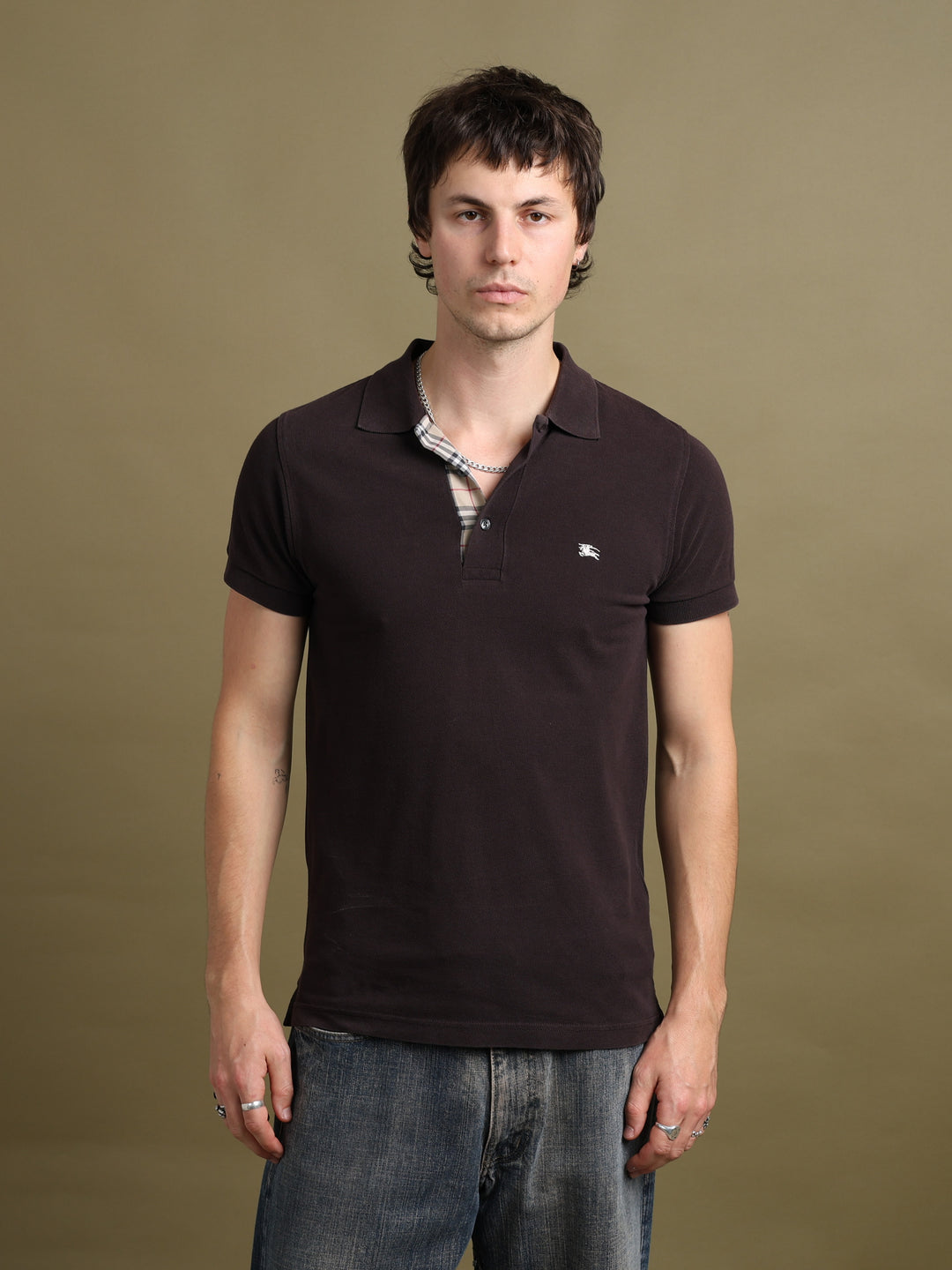Burberry Polo Shirt Brown Men's S - back