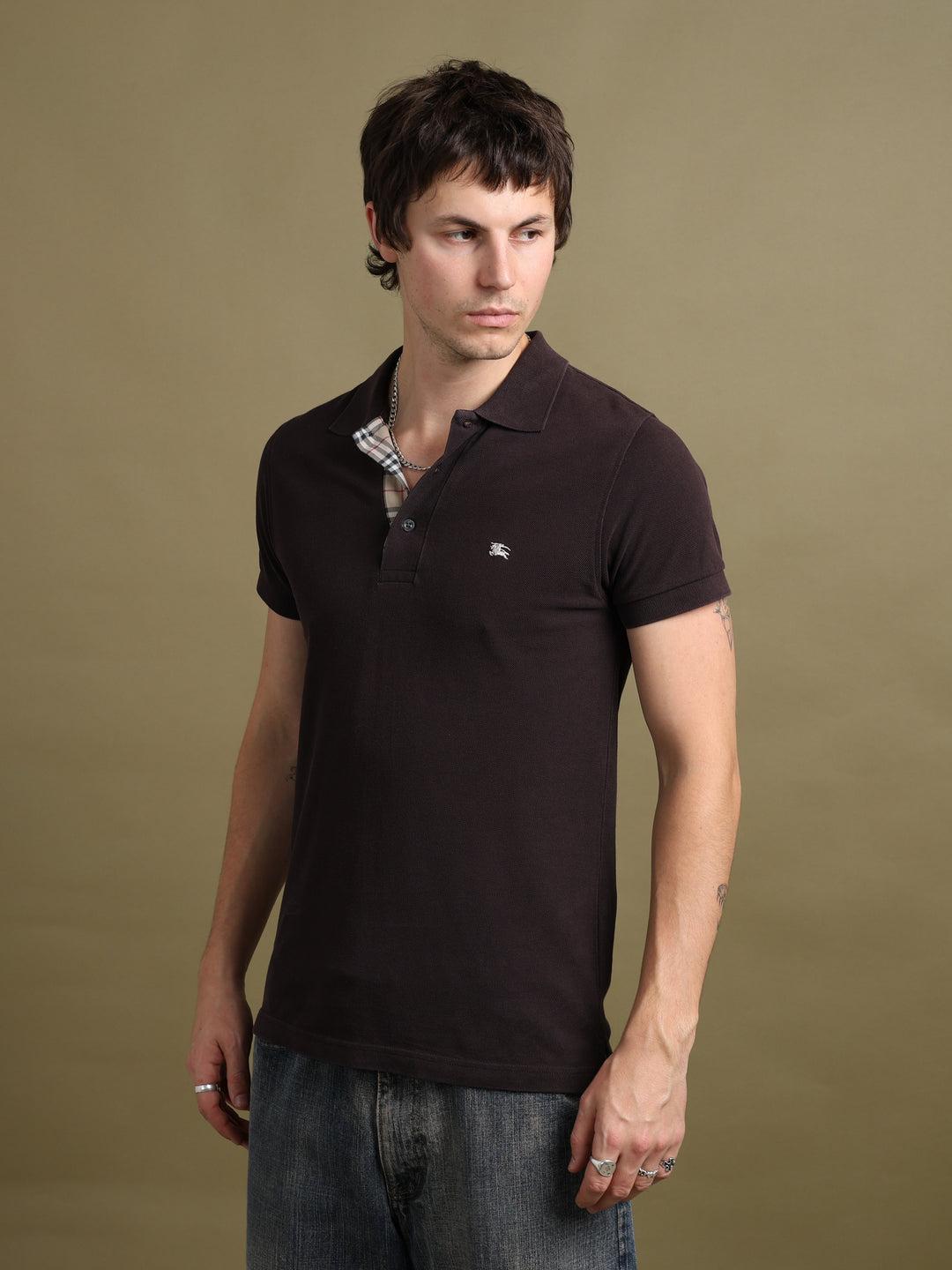 Burberry Polo Shirt Brown Men's S - styled