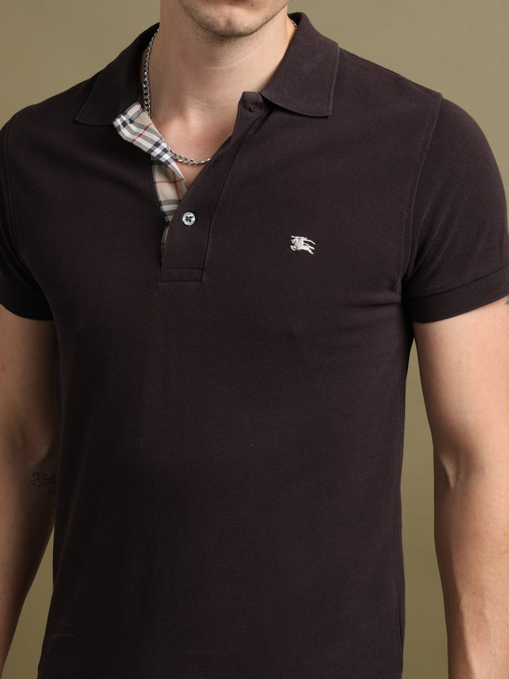 Burberry Polo Shirt Brown Men's S - detail 1
