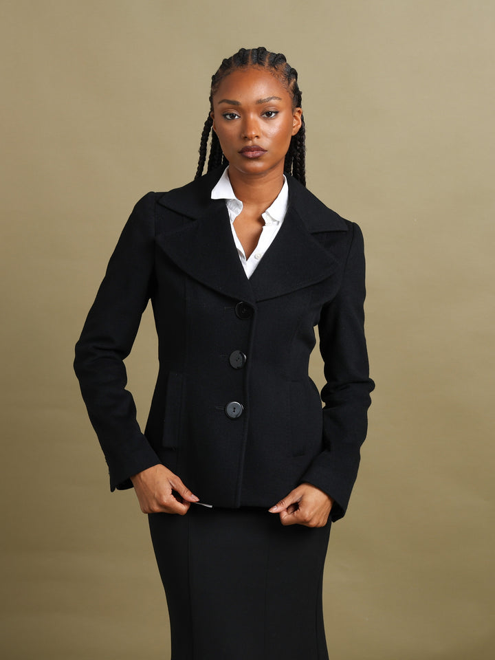 Emporio Armani Blazer Black Women's M - fabric detail