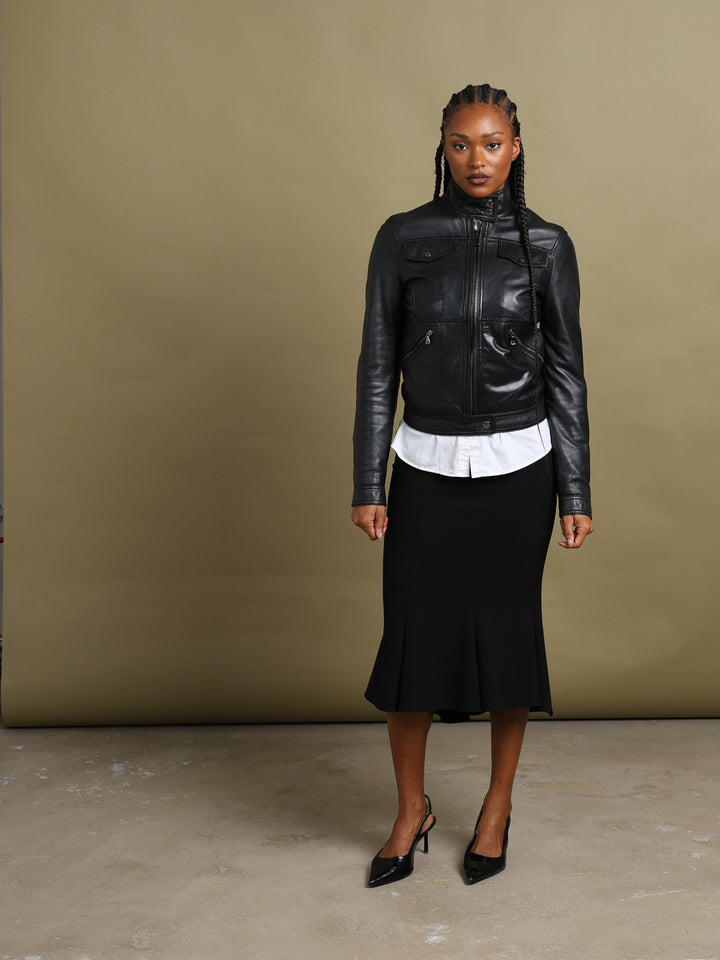 Dolce & Gabbana Leather Jacket Black Women's S - styled