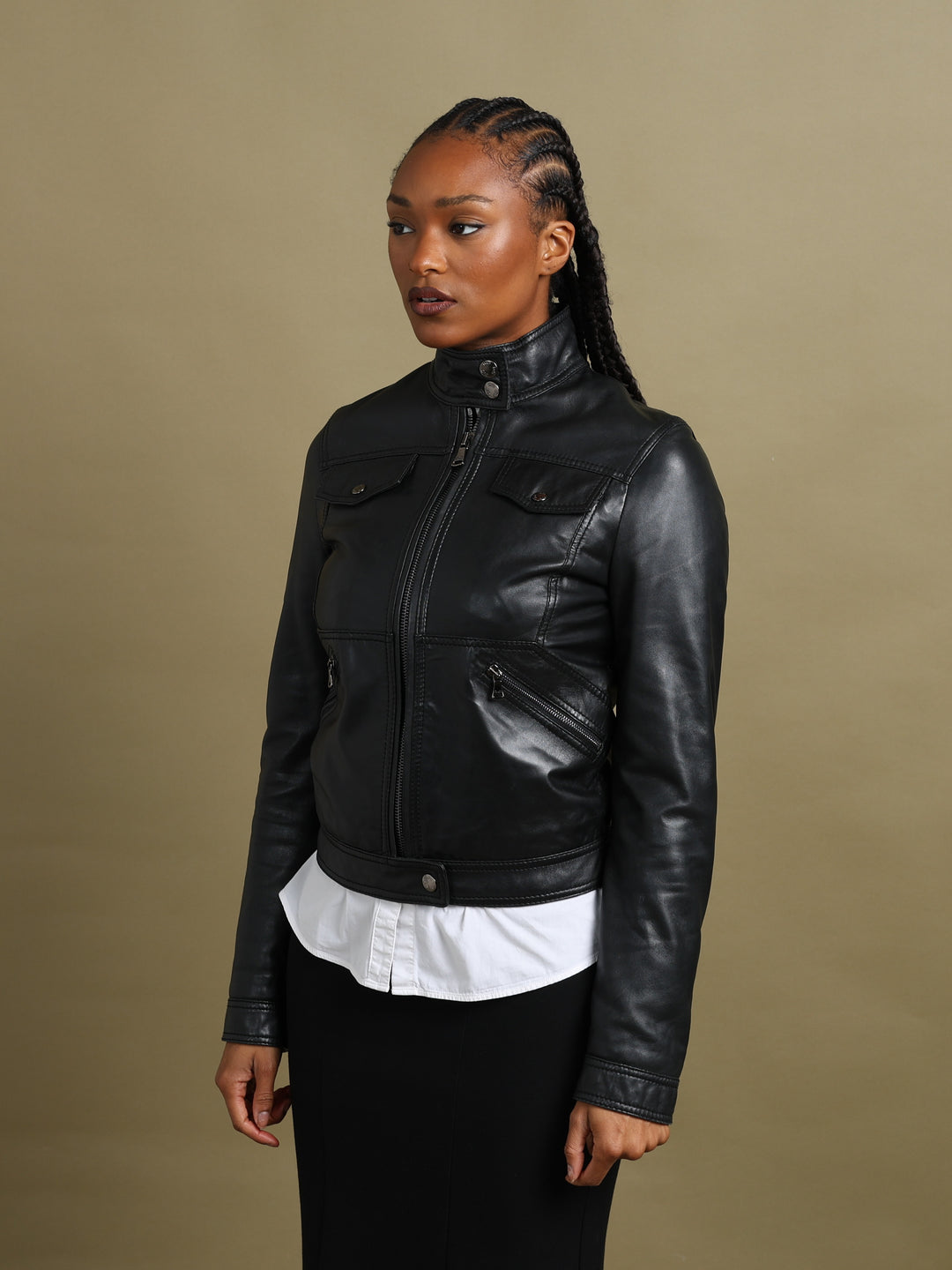 Dolce & Gabbana Leather Jacket Black Women's S - detail 1