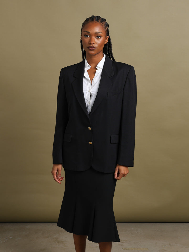 Burberrys Blazer Black Women's L - fabric detail