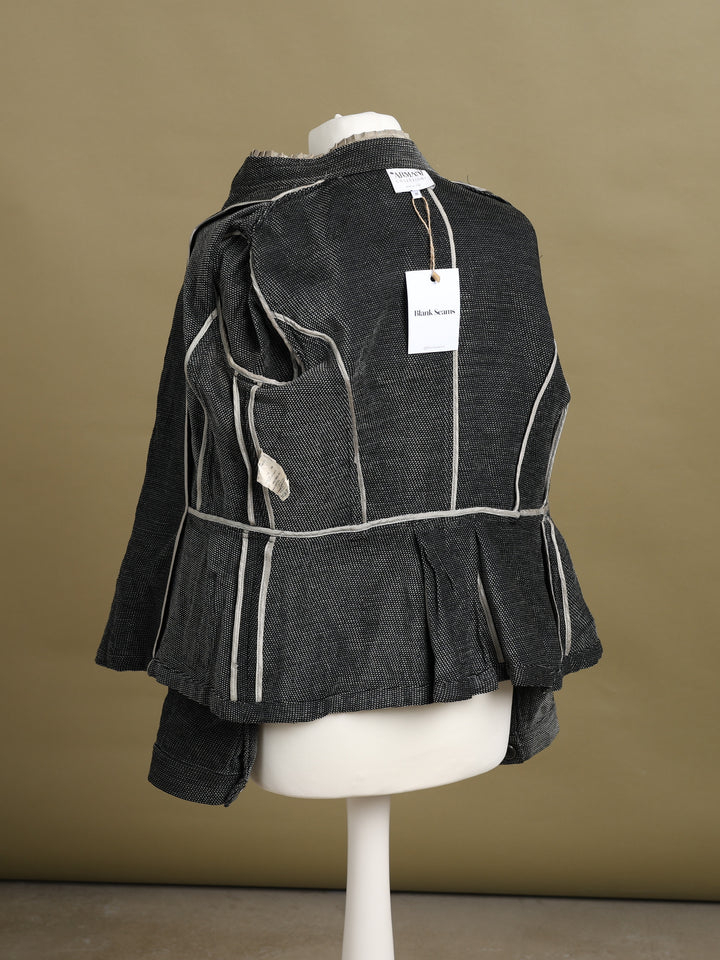 Armani Collezioni Ruffle Trim Blazer Grey Women's L - detail 3