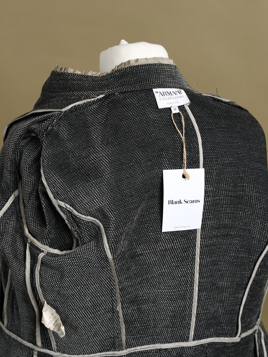 Armani Collezioni Ruffle Trim Blazer Grey Women's L - detail 4