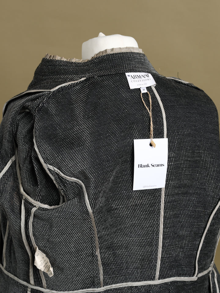 Armani Collezioni Ruffle Trim Blazer Grey Women's L - detail 4