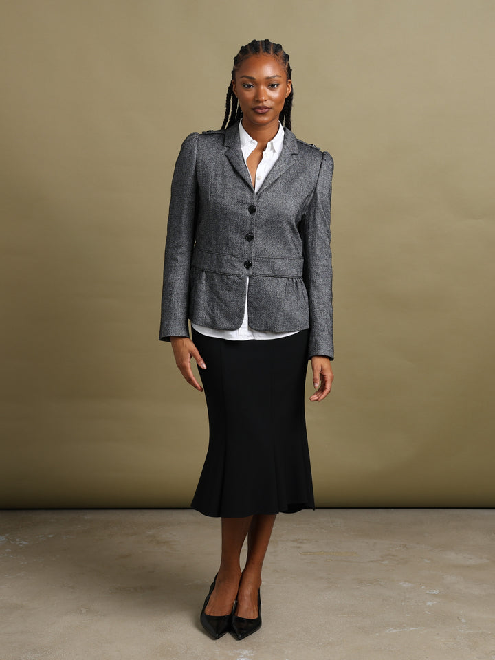 Burberry London Blazer Grey Women's M - fabric detail