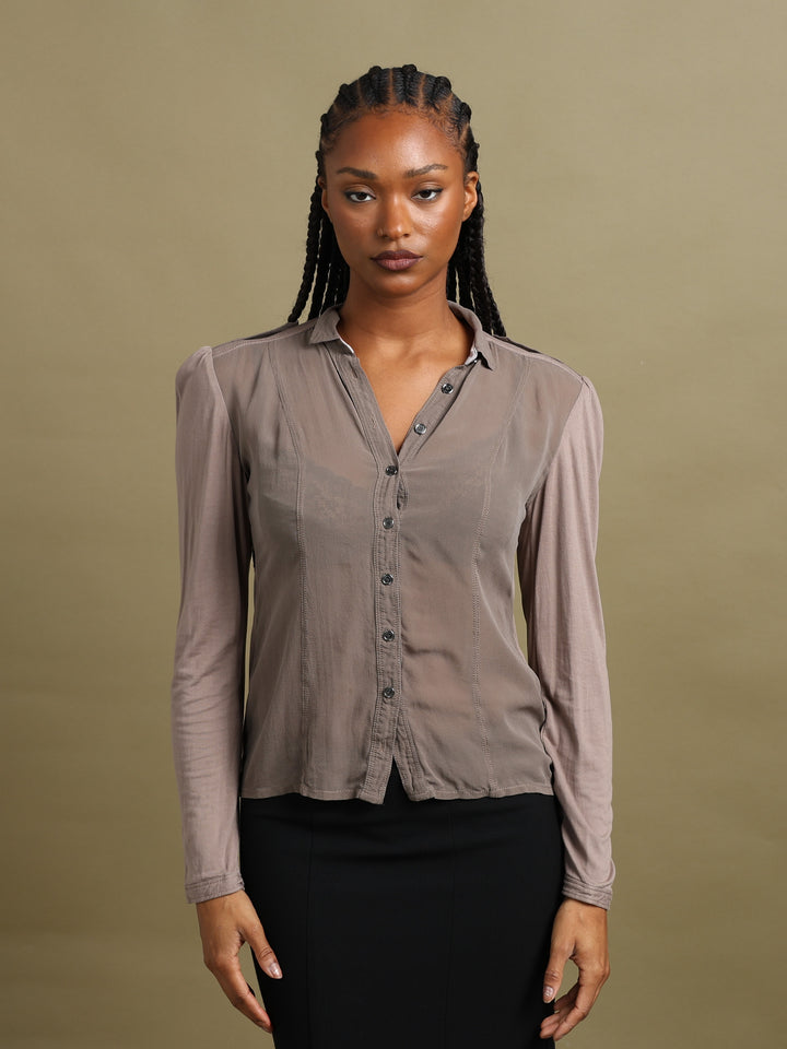 Burberry Brit Shirt Brown Women's S - front