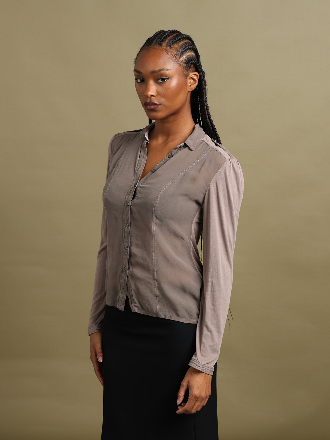 Burberry Brit Shirt Brown Women's S - styled