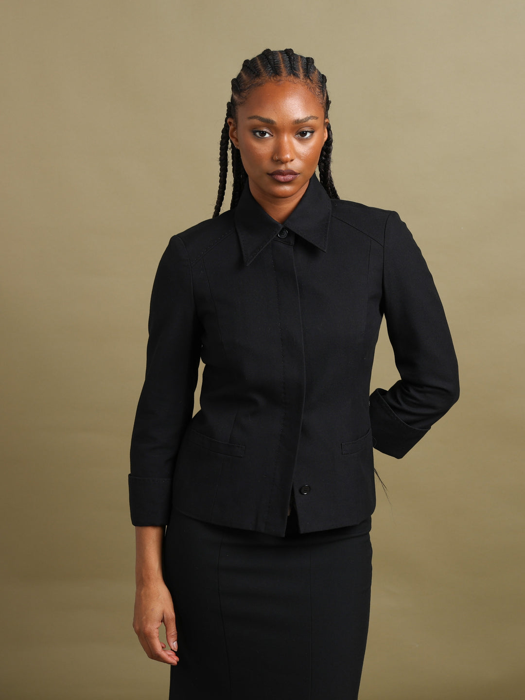Burberry London Shawl Collar Jacket Black Women's S - styled