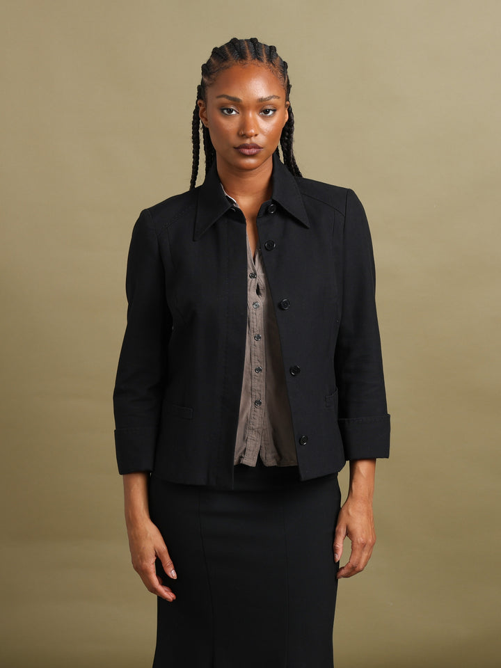 Burberry London Shawl Collar Jacket Black Women's S - detail 1