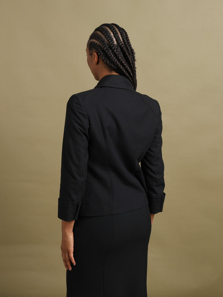 Burberry London Shawl Collar Jacket Black Women's S - detail 3