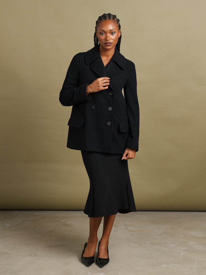 Burberry Peacoat Black Women's S - fabric detail