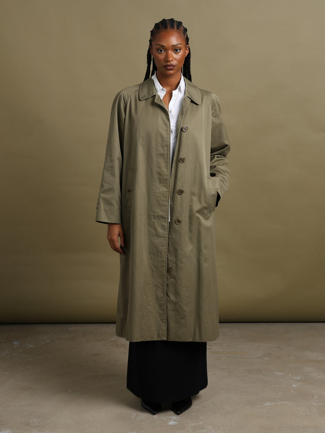 Burberrys Trench Coat Green Women's M - front