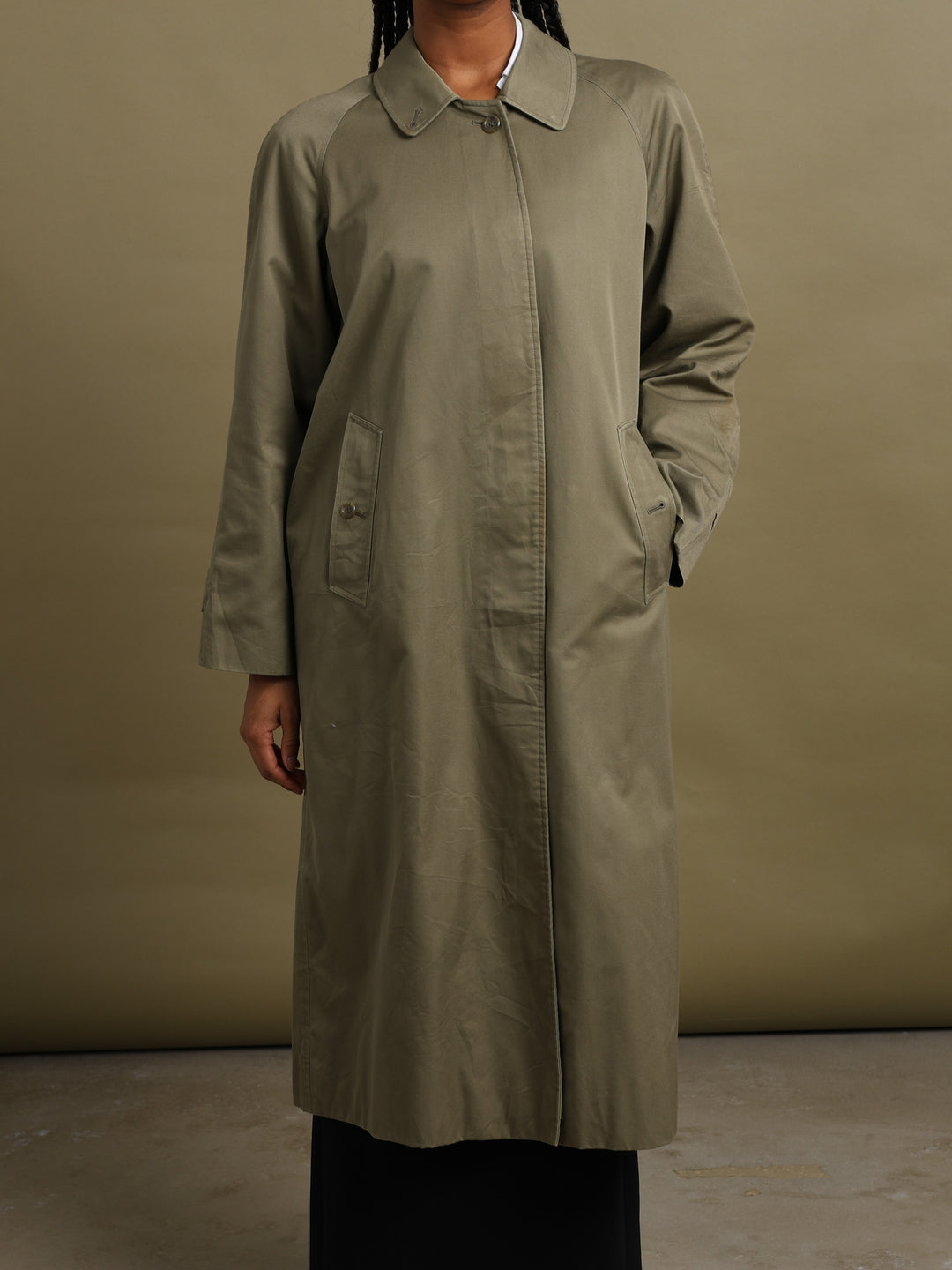 Burberrys Trench Coat Green Women's M - styled