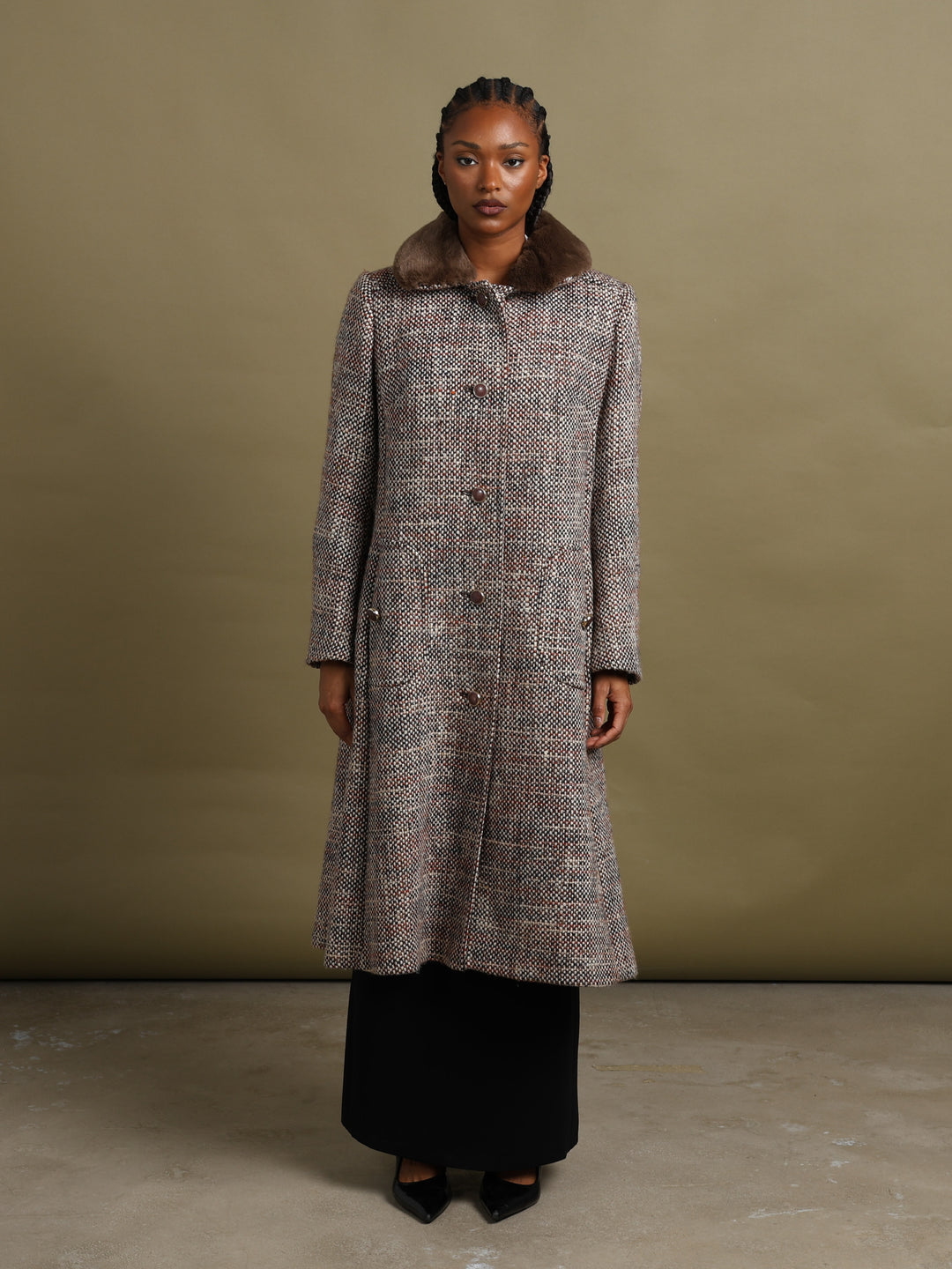 Aquascutum Overcoat Cream Women's XL - back