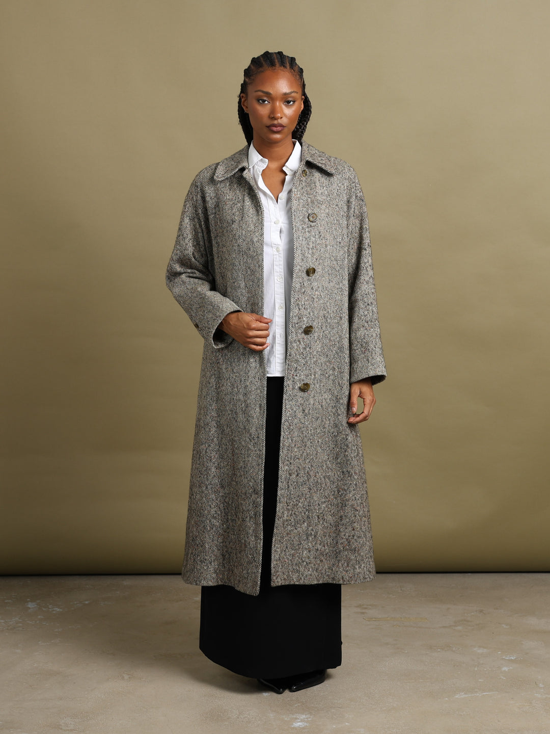 Burberrys Overcoat Grey Women's L - fabric detail