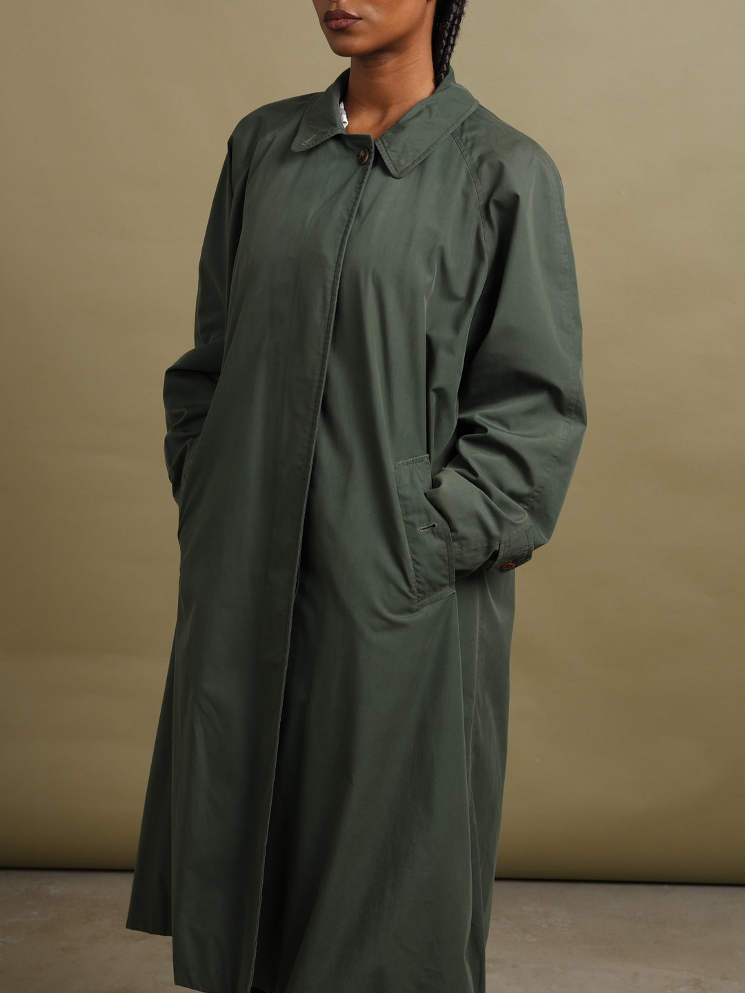 Burberrys Single Breasted Trench Coat Green Women's XL - detail 1