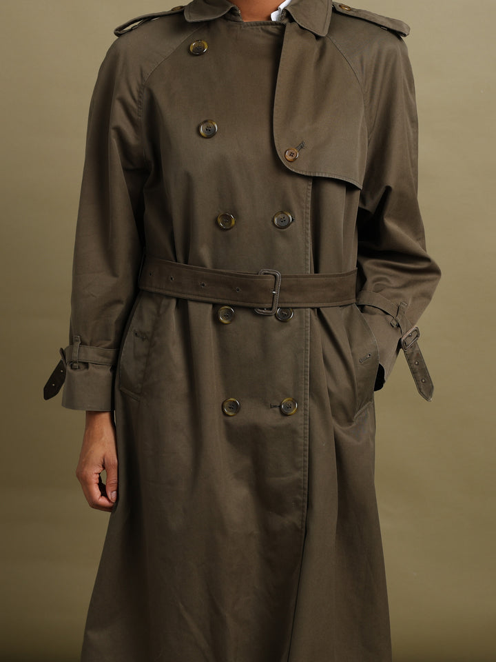 Burberrys Double Breasted Trench Coat Olive Women's L - detail 2